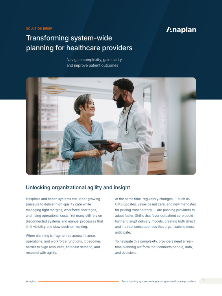 Anaplan Healthcare Providers Solution Brief | PDF | Health Care ...