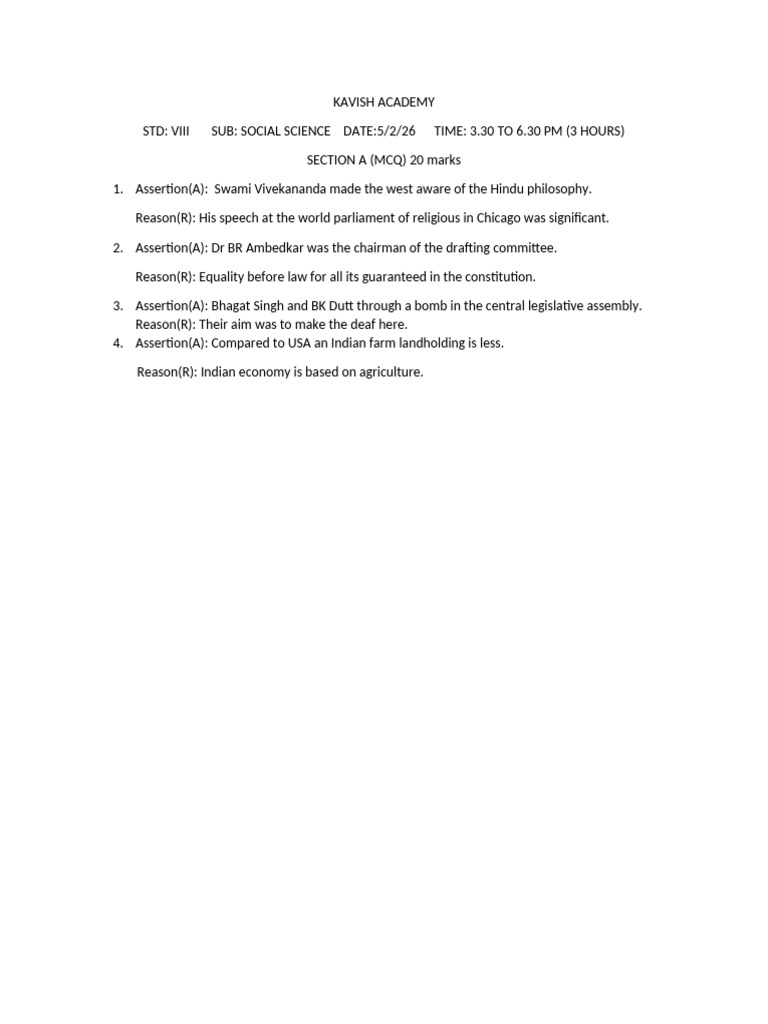 8th SS Final | PDF