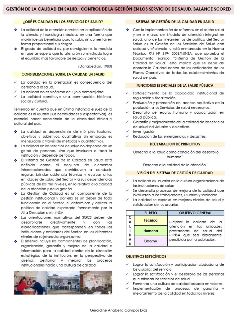 Gestion de La Calidad en Salud Control de La Gestin en Los Servicios de ...