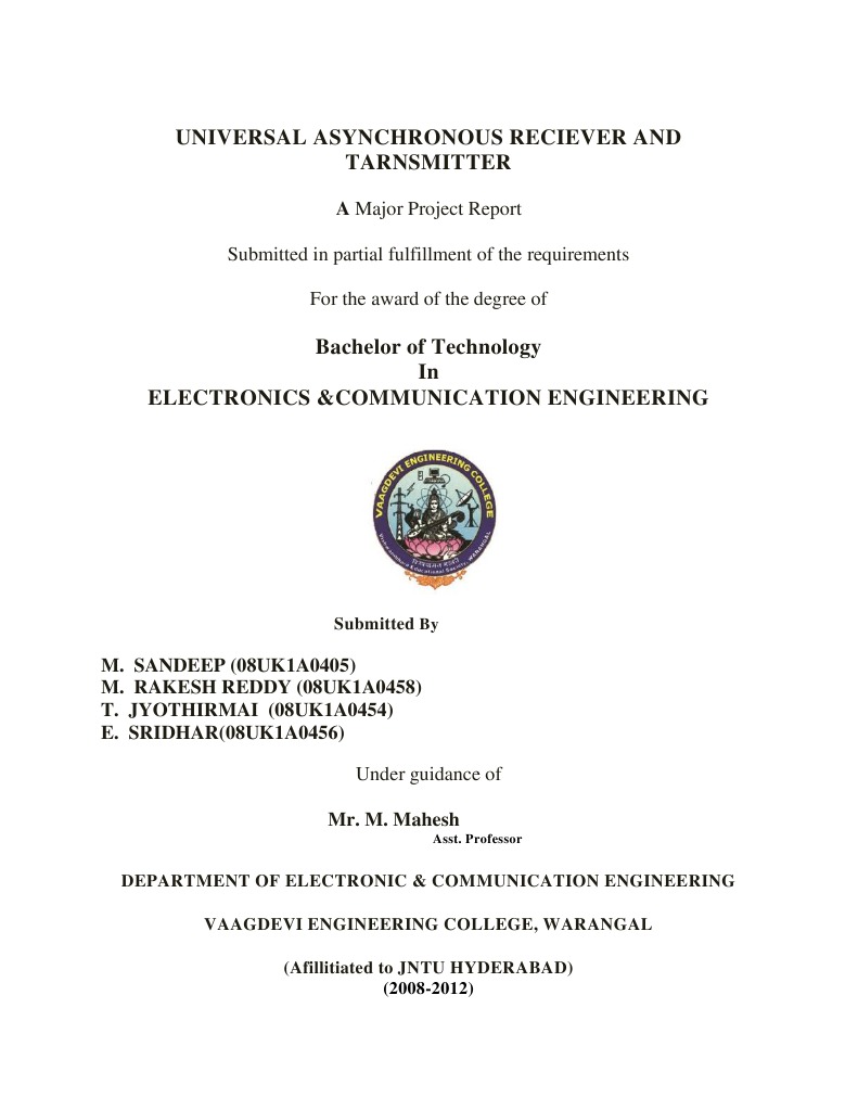 Universal Asynchronous Receiver Transmitter | PDF | Vhdl | Electrical ...