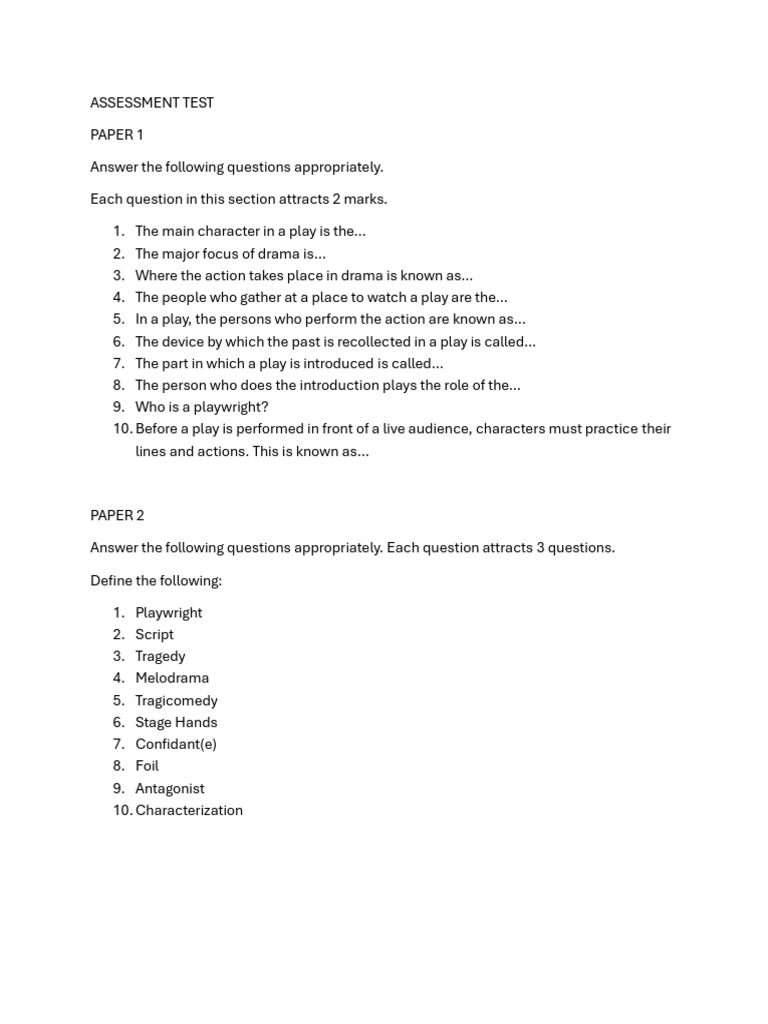 Assessment Test Sample | PDF