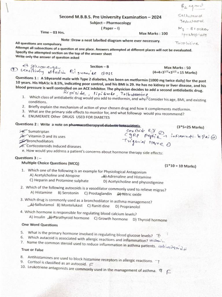 2nd Year Question Papers | PDF