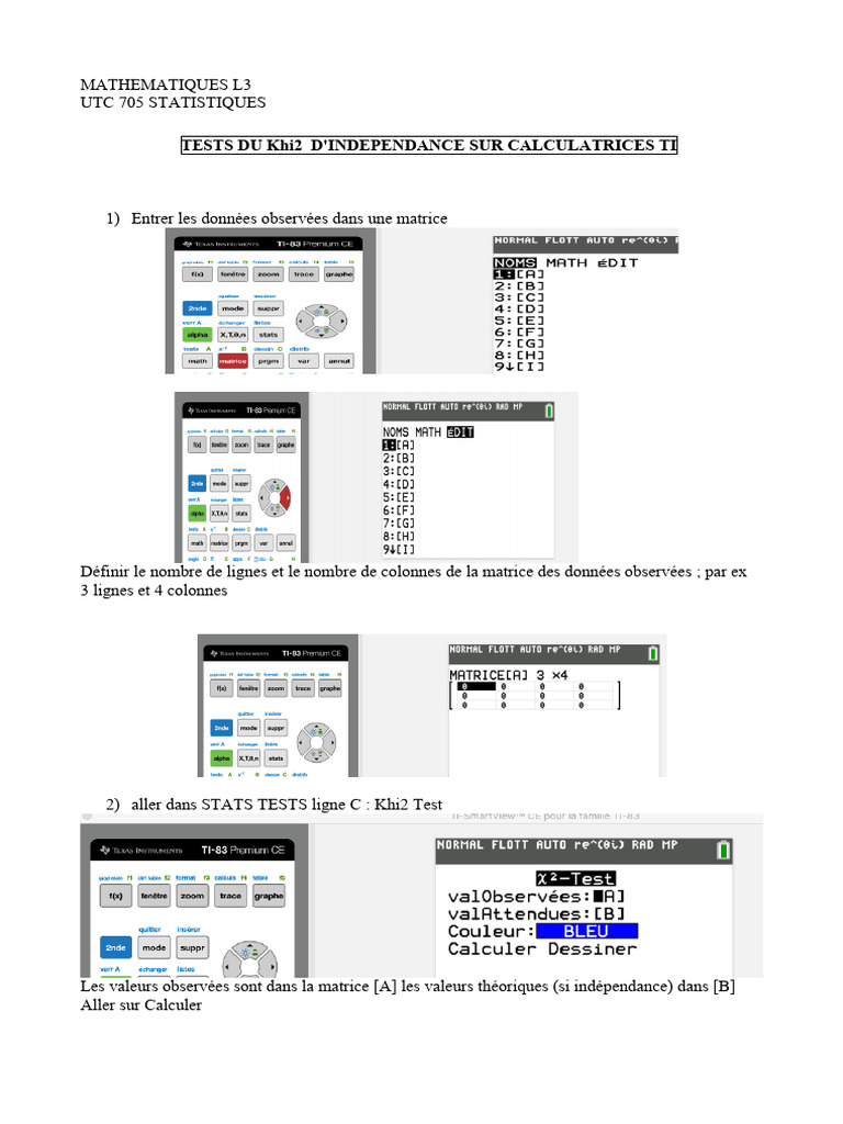 Chi2 Et Calculatrice | PDF