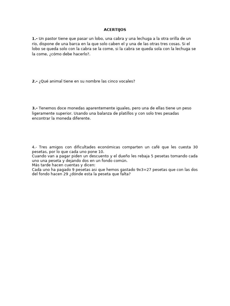 ACERTIJOS | PDF