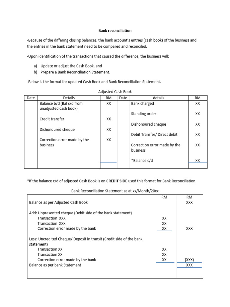 Acc106 Chapter 7 Bank Reconciliation Format | PDF | Banks | Cheque