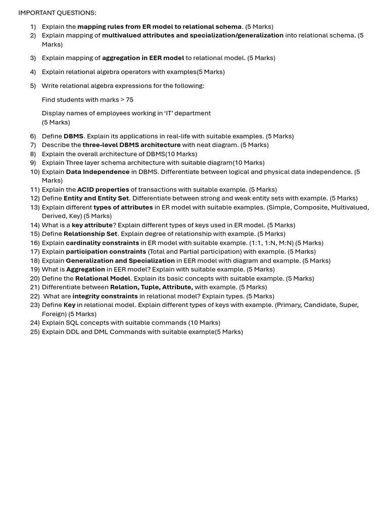 Imp Questions | PDF