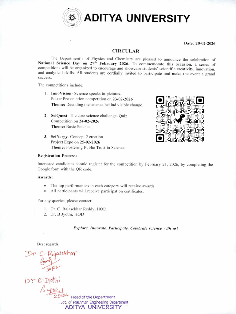 National Science Day Circular | PDF