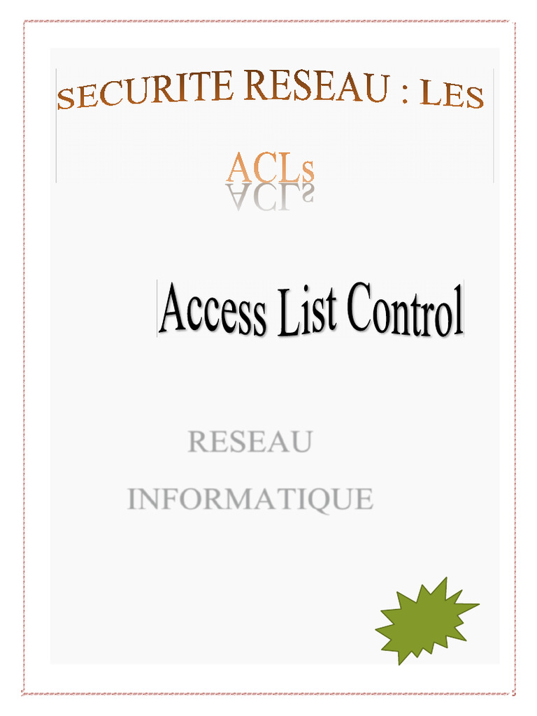 LES ACLs | PDF | Adresse IP | Internet
