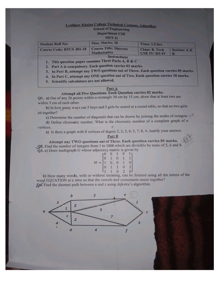 4th Sem Question Paper | PDF