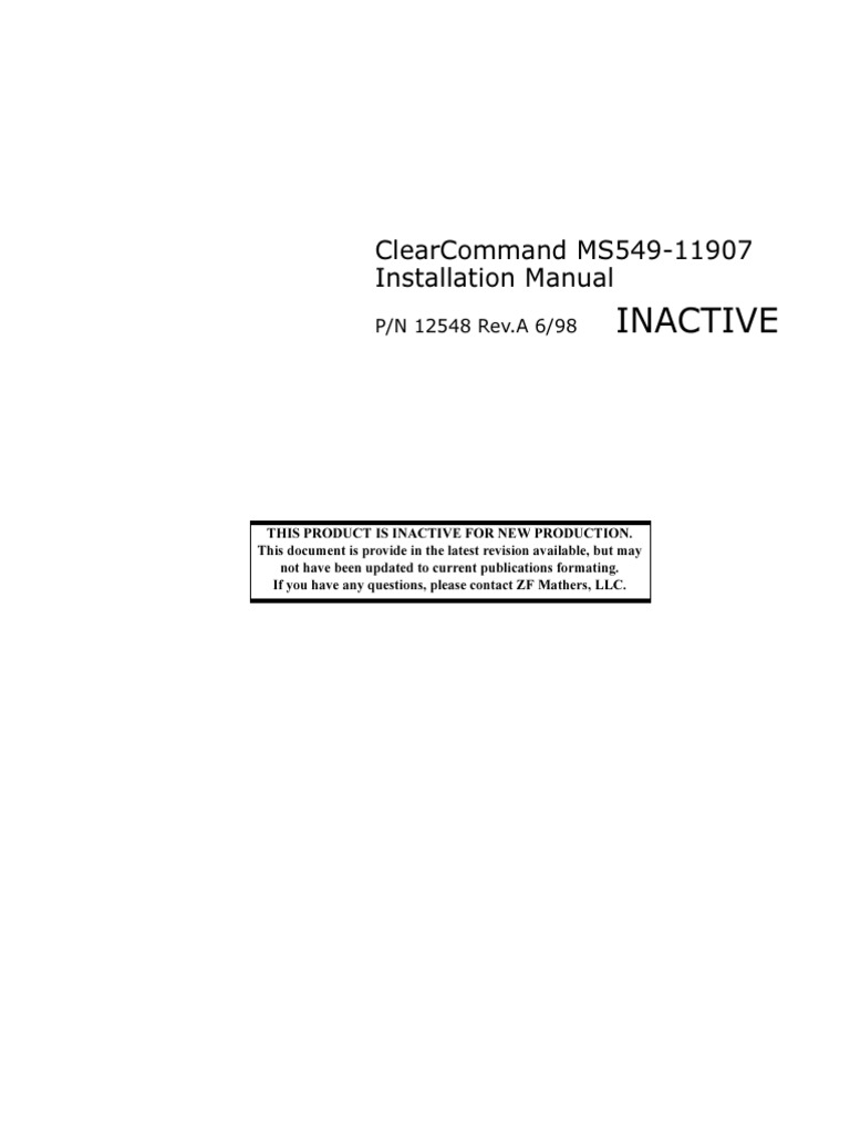 ClearCommand - Installation Manual | PDF | Clutch | Electrical Connector