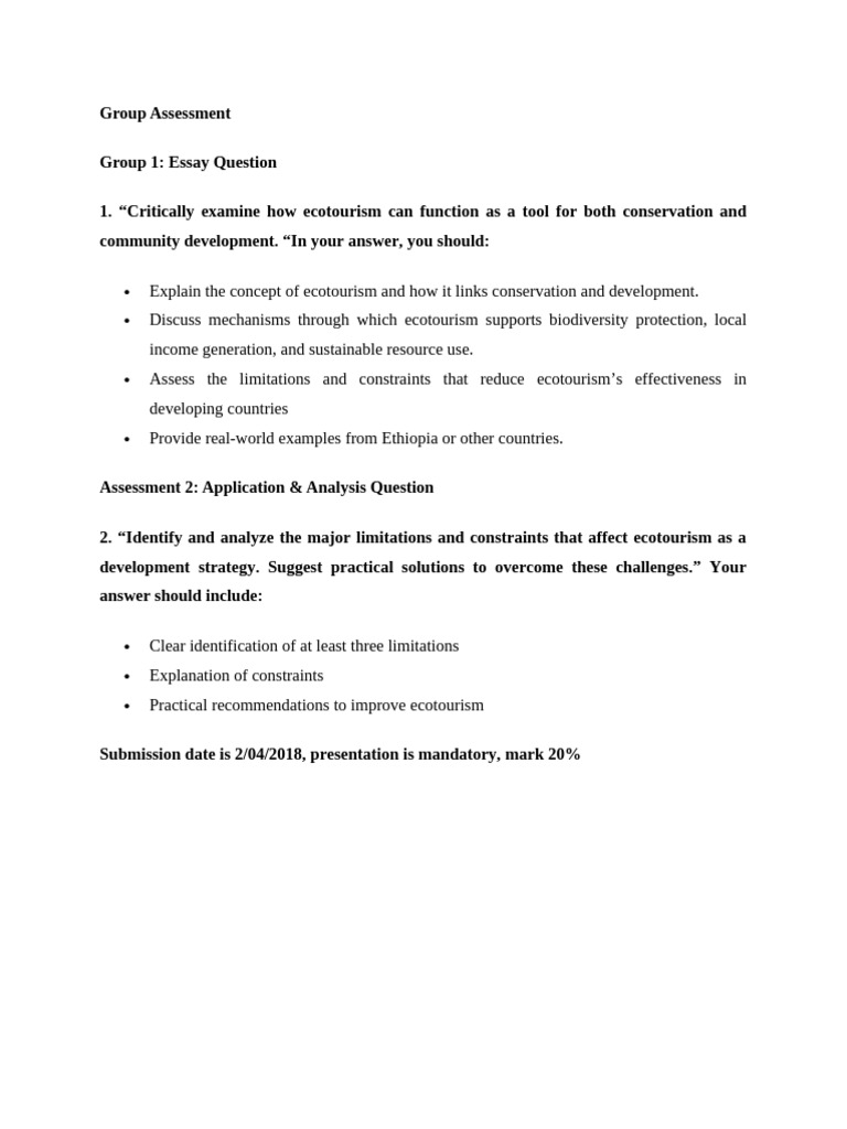 Group Assessment | PDF