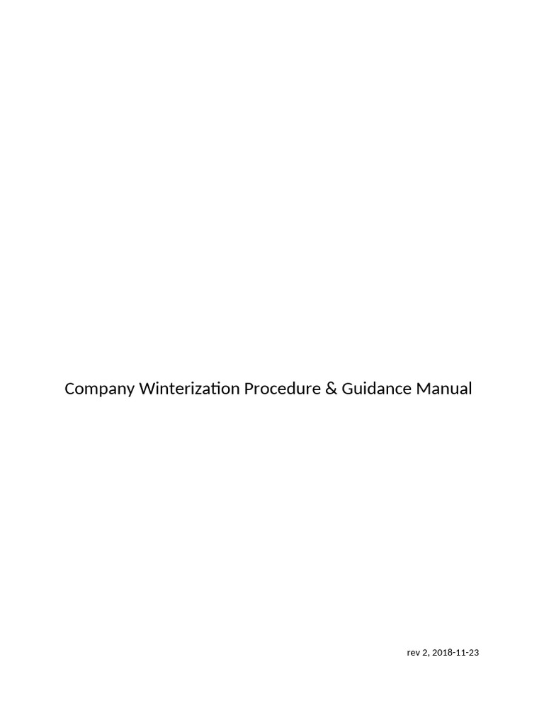 WPG-01-En - Winterization Procedure and Guidance Manual | PDF | Hypothermia