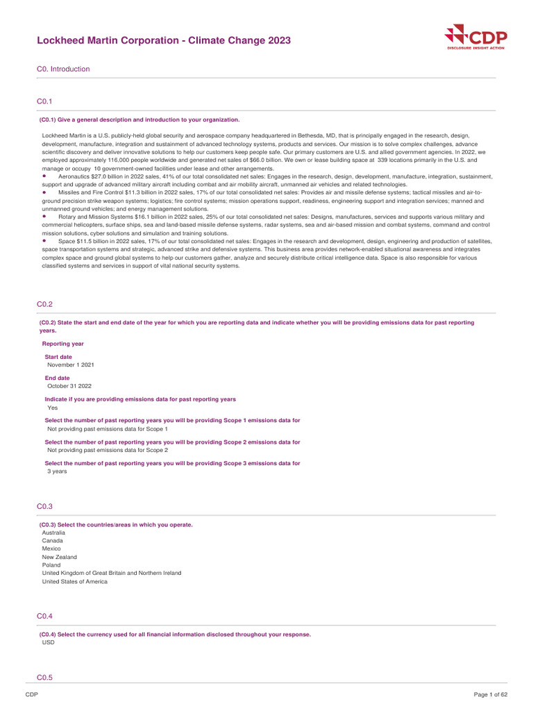 2023 CDP Climate Change Report | PDF | Risk | Risk Assessment