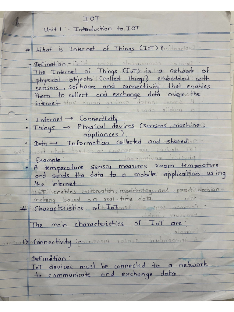 IoT Unit 1 Notes | PDF
