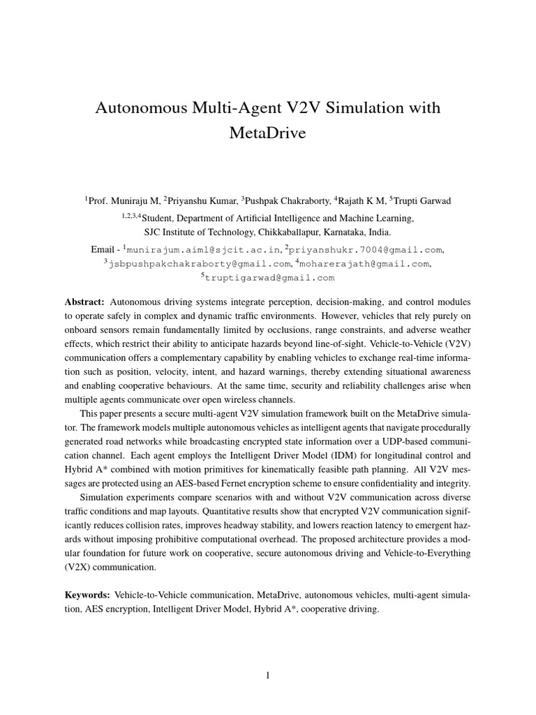 Autonomous Multi-Agent V2V Simulation With MetaDrive | PDF | Simulation ...