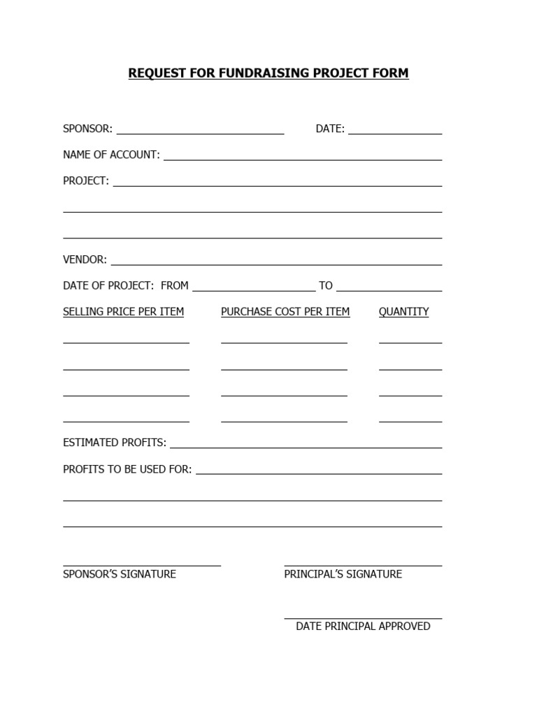 Request For Fundraising Project Form | PDF