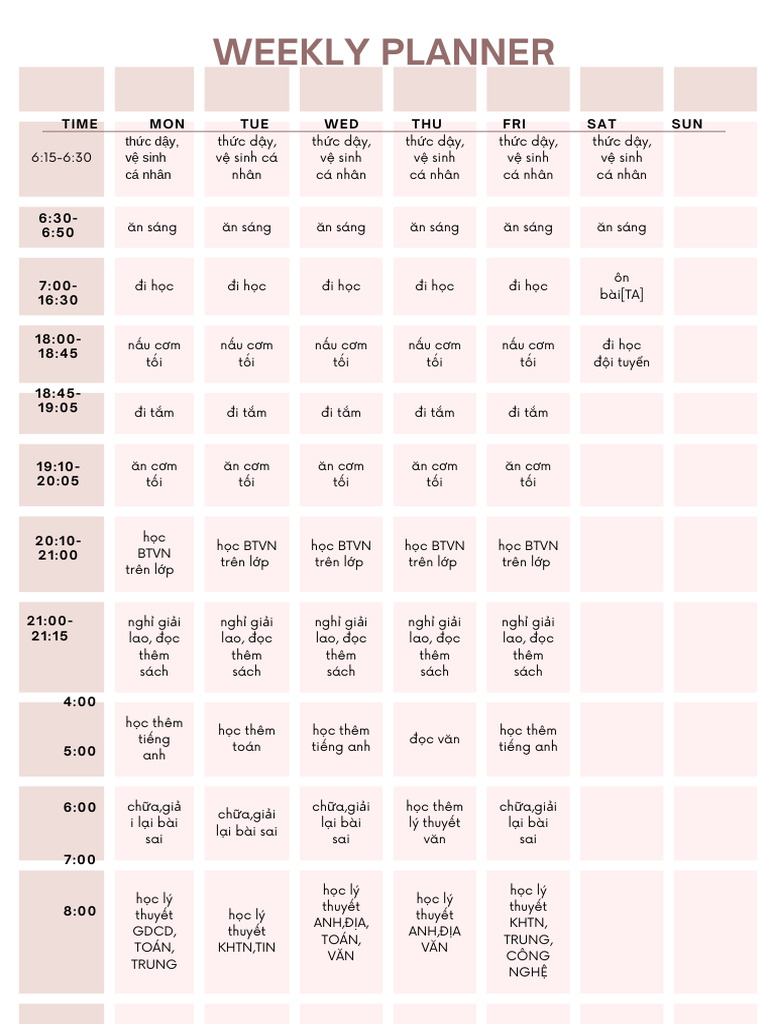 Timetable | PDF