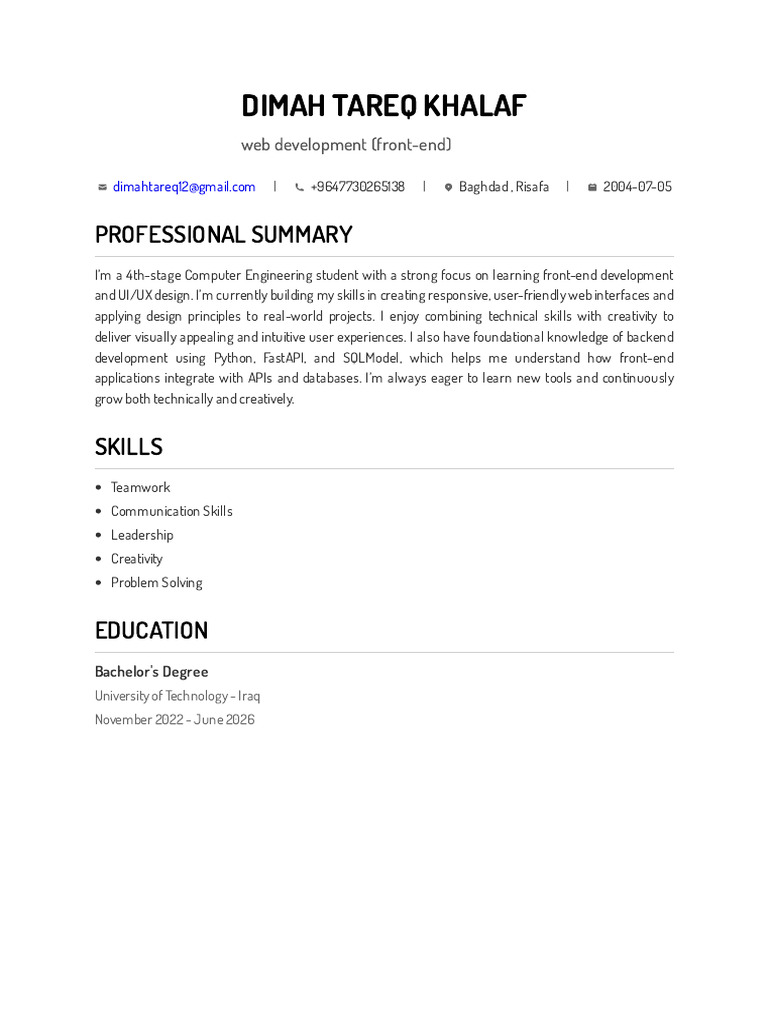 Dimah Tareq Khalaf | PDF