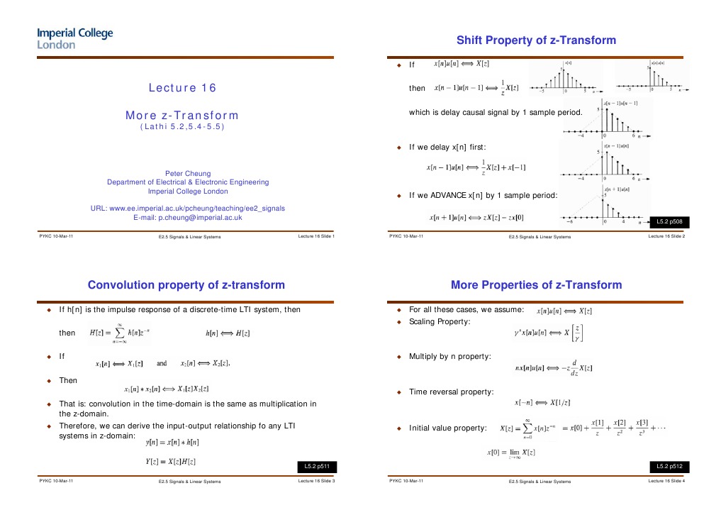 Z-Transform Properties Overview | PDF | Electronics | Applied Mathematics