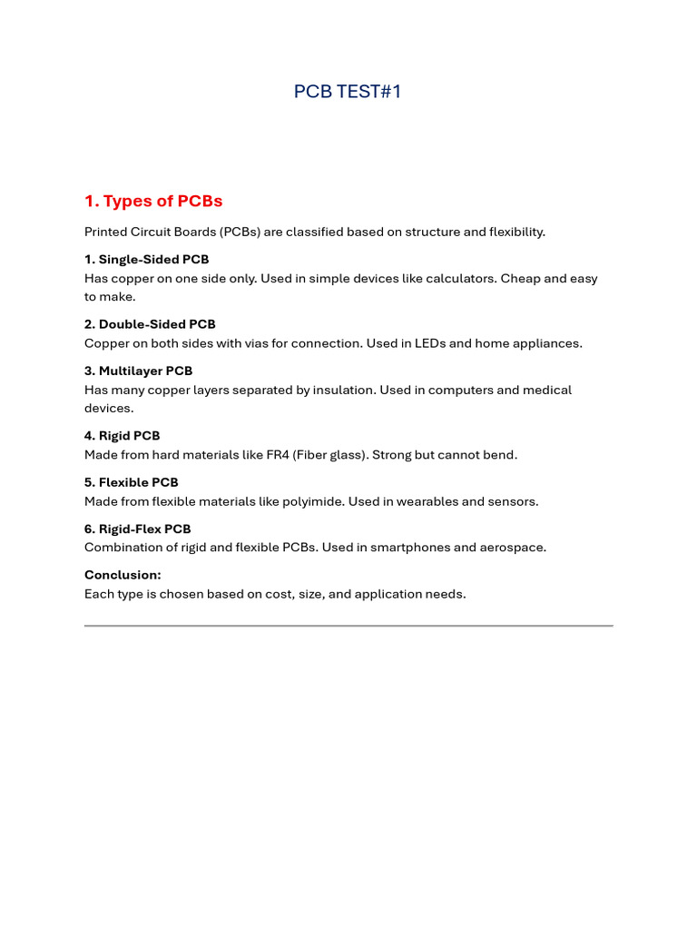 PCB Test Test 1 Simple Answers | PDF | Printed Circuit Board ...