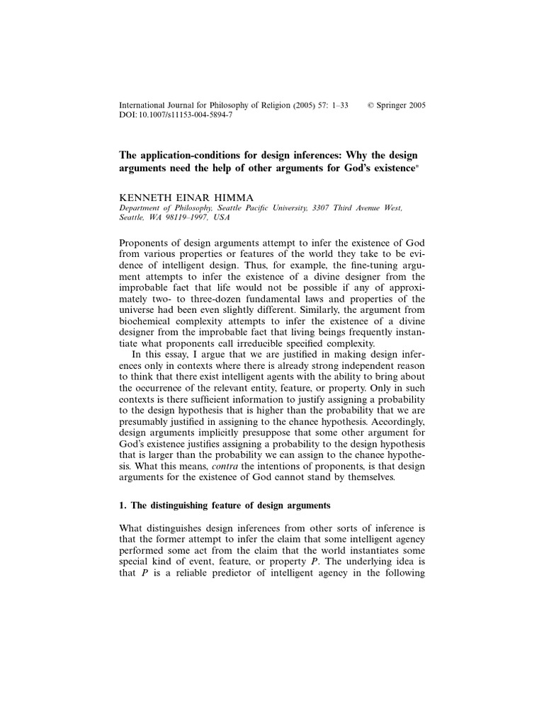 The Application-Conditions For Design Inferences - ... | PDF ...