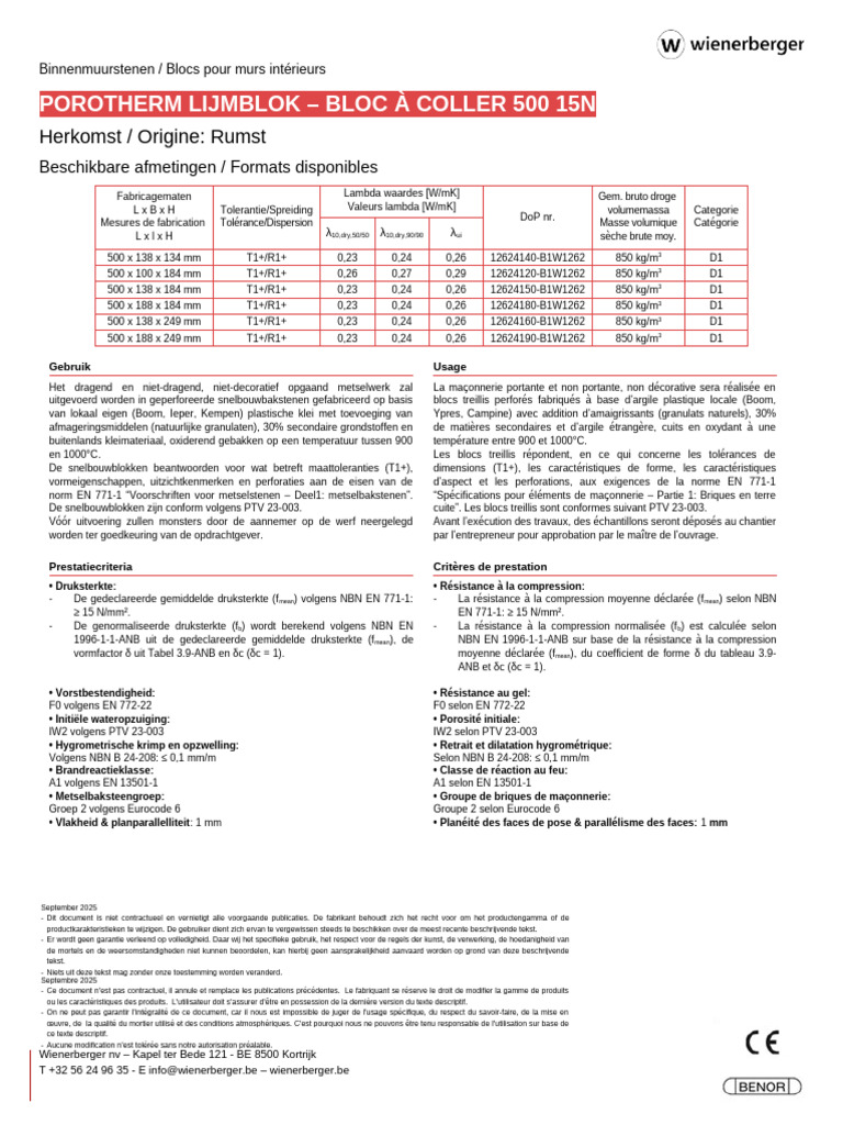 BE MKT DOC TEC PDT Lijmblok - Bloc A Coller 500 15N Rumst | PDF ...