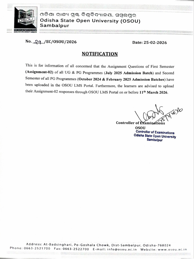 Notification of Assignment-02 | PDF