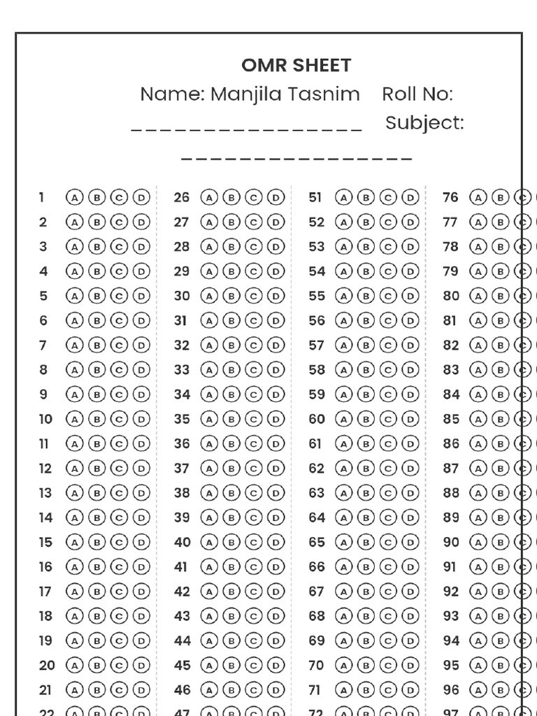 OMR Sheet | PDF