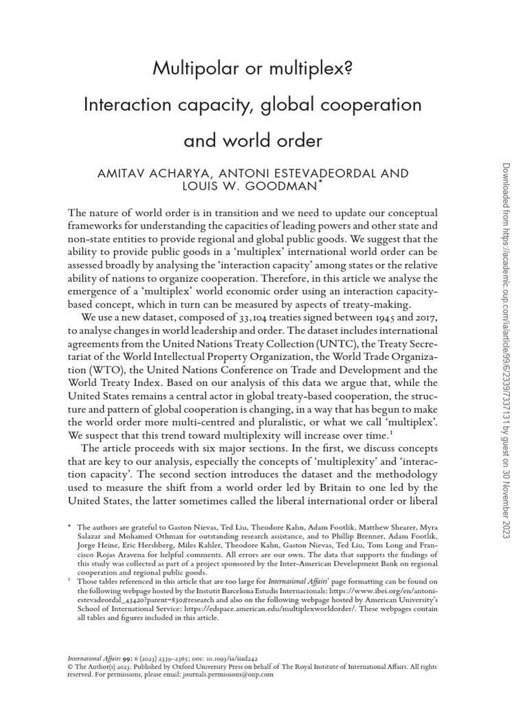Acharya Et Al - Multipolar or Multiplex - 2023 | PDF | Polarity ...