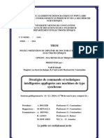 Stratégies de Commande Et Techniques Intelligentes Appliquées Aux Machines de Type Synchrone