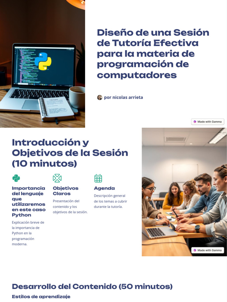 Diseno de Una Sesion de Tutoria Efectiva para La Materia de ...