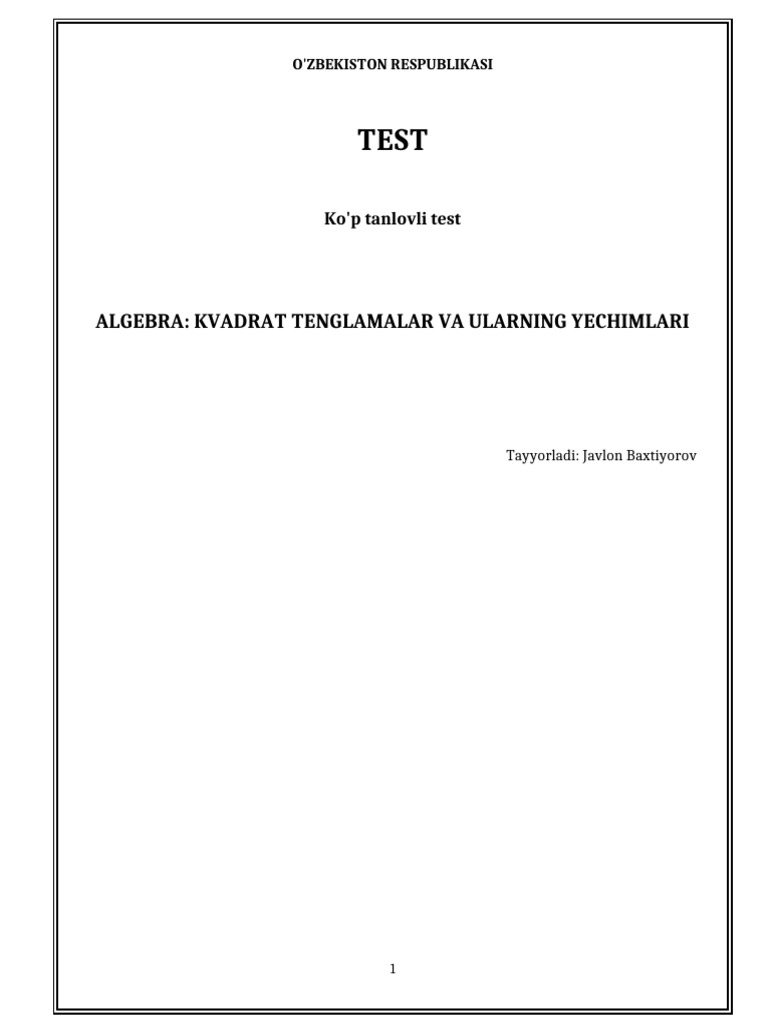 Example Test | PDF