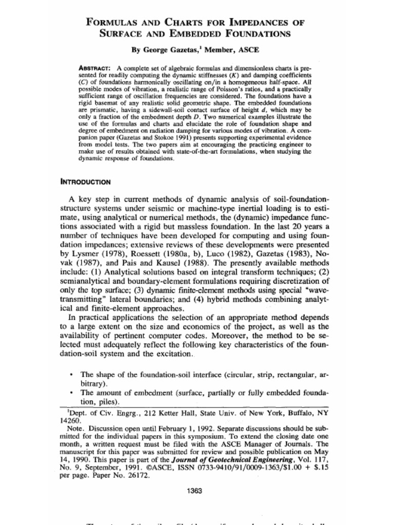 1991-Asce - Formulas and Charts For Imped... F Surface and Embedded ...