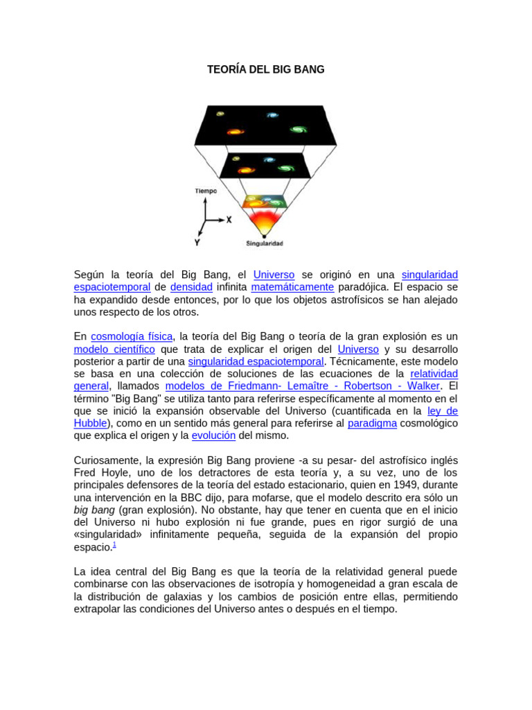 Teoría Del Big Bang | PDF | Big Bang | Universo