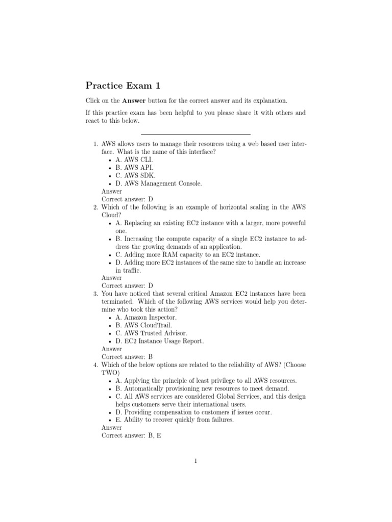 Practice Exam 1 | PDF