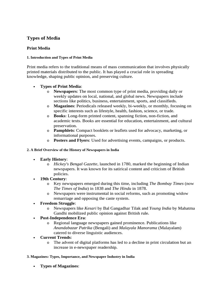 Types of Media | PDF