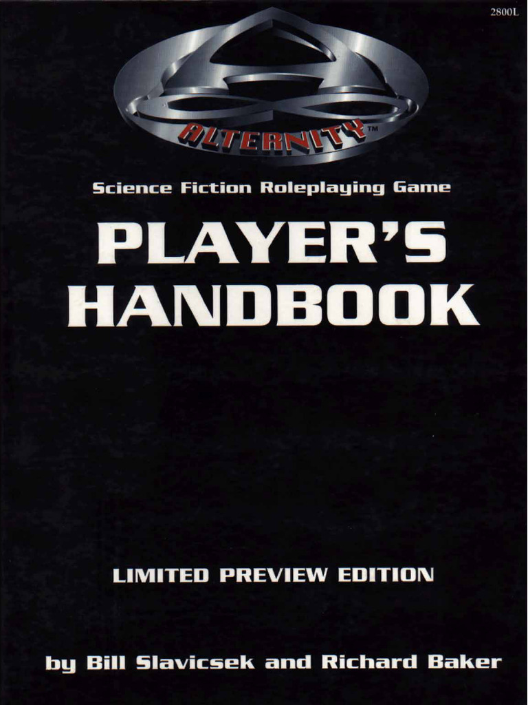 Alternity Player's Handbook Limited Edition | PDF