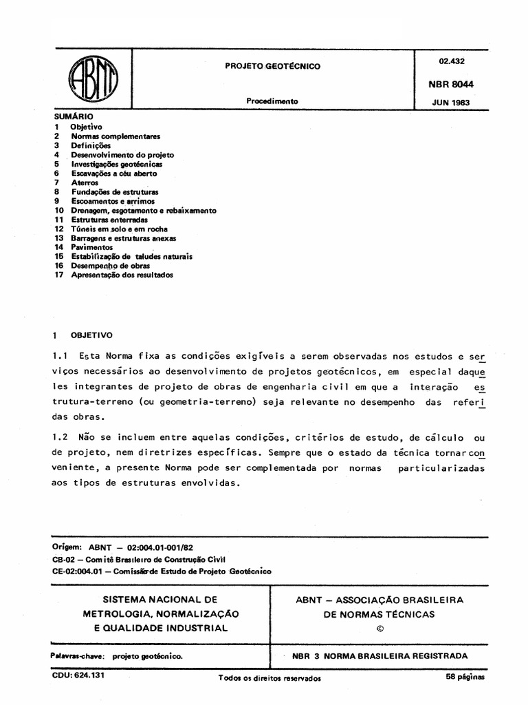 NBR 8044 NB 756 - Projeto Geotecnico | PDF