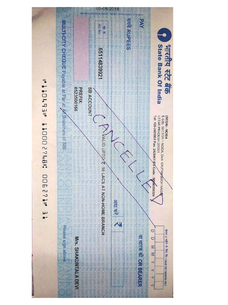 Cancel Cheque | PDF