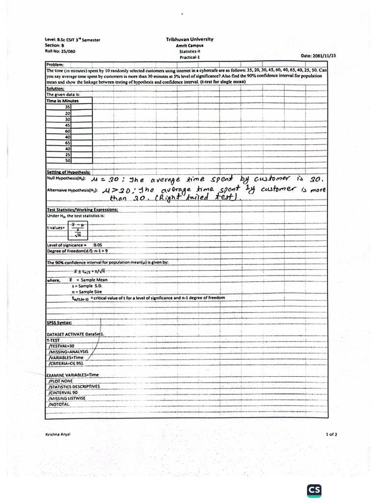 Stat Lab | PDF