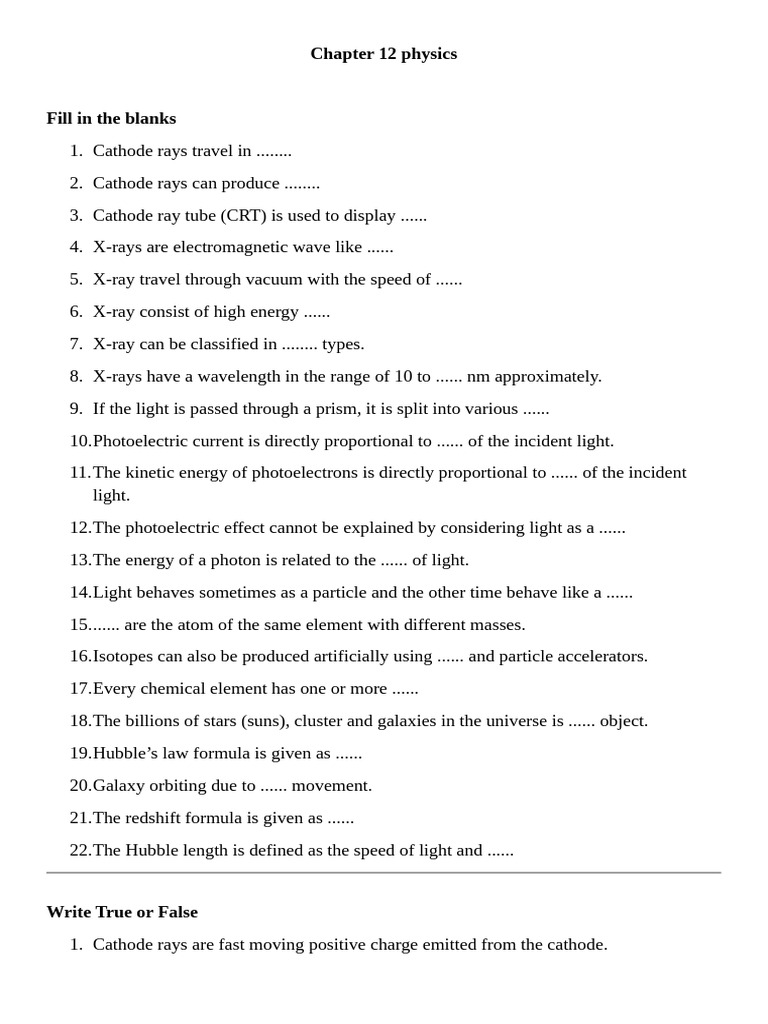 Chapter 12 Physics | PDF | Photoelectric Effect | Light