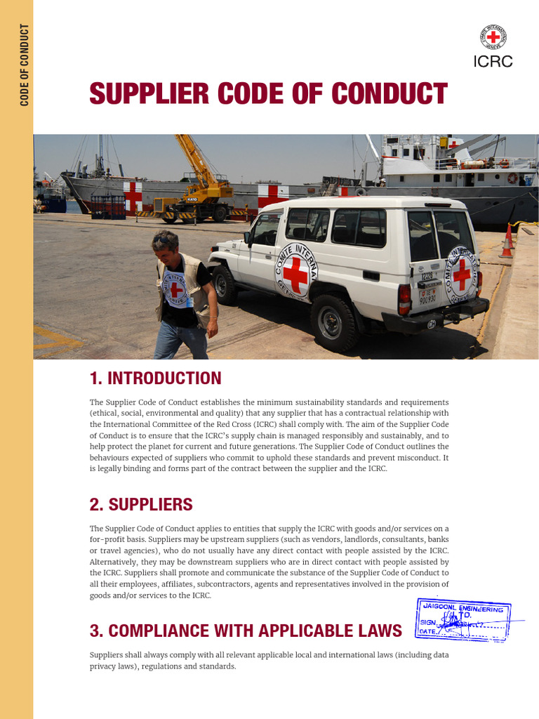 Annex 1 Supplier Code of Conduct en | PDF | Supply Chain | Subcontractor