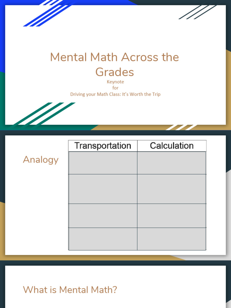 Mental Math Across The Grades - Keynote Oct 20 2017 | PDF | Mathematics ...