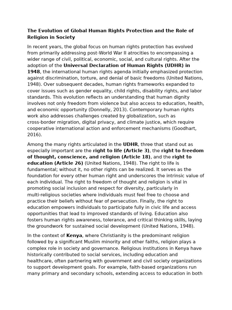 The Evolution of Global Human Rights Protection and The Role of ...