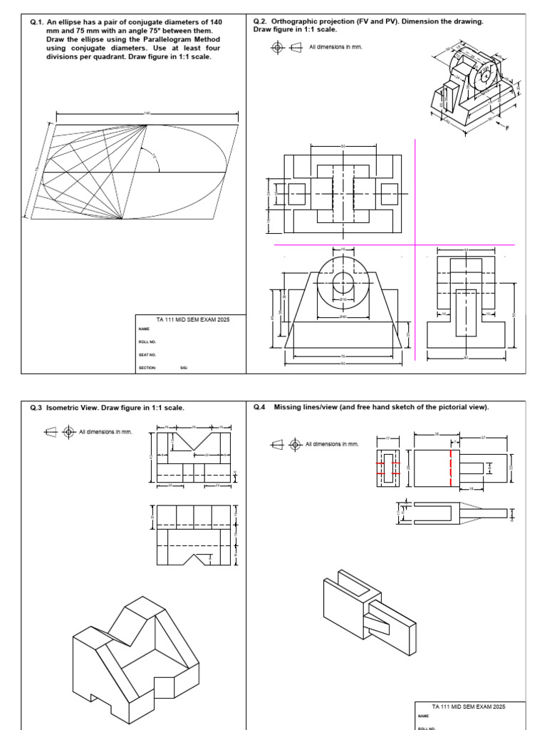 Mid Sem 25 Solutions | PDF | Technical Drawing | Euclid