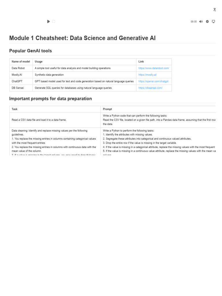 Gen AI Tools For DS | PDF | Data Management Software | Computer Programming