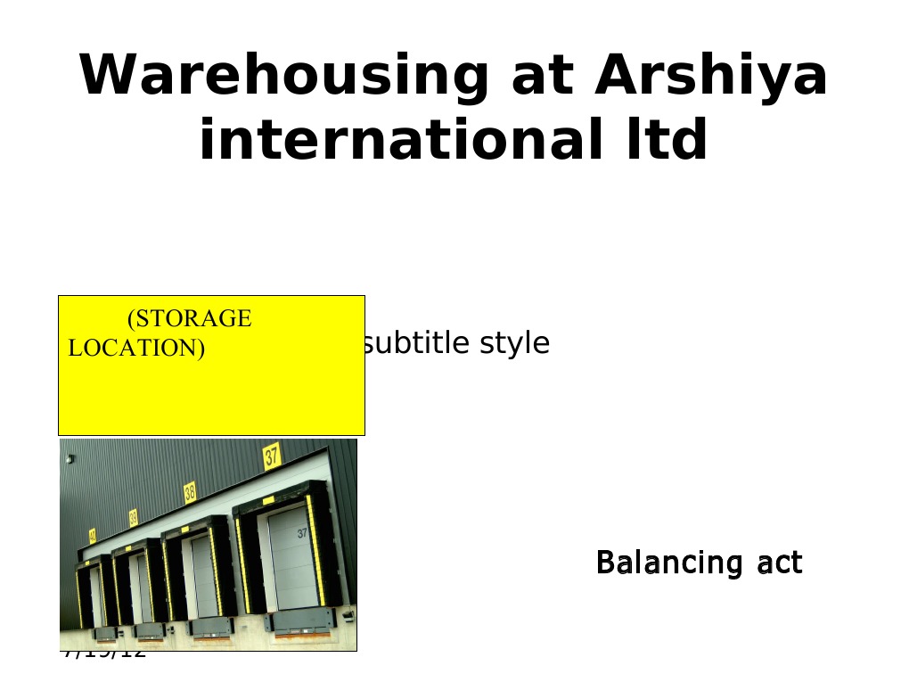Warehousing Operations at Arshiya Ltd | PDF | Warehouse | Forklift