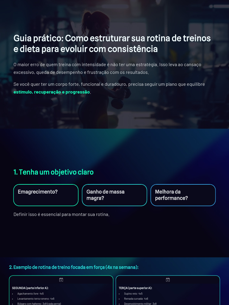 Guia Pratico Como Estruturar Sua Rotina de Treinos e Dieta para Evoluir ...