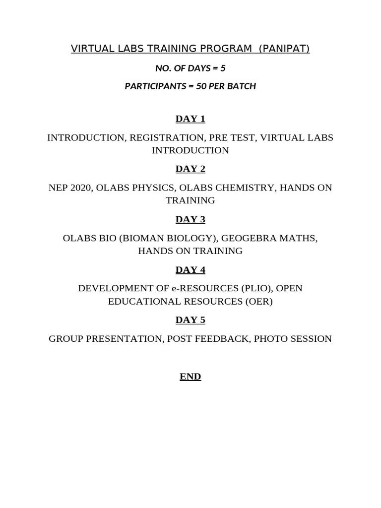 Virtual Labs Training Program 2 | PDF