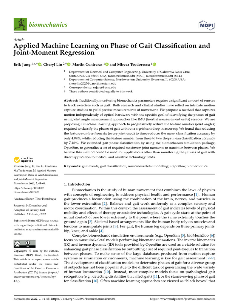 Applied Machine Learning On Phase of Gait | PDF | Cross Validation ...